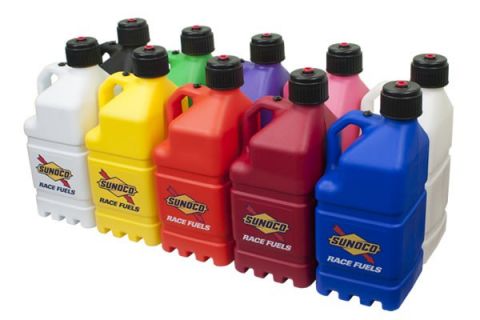 10 Sunoco race jugs in different colors